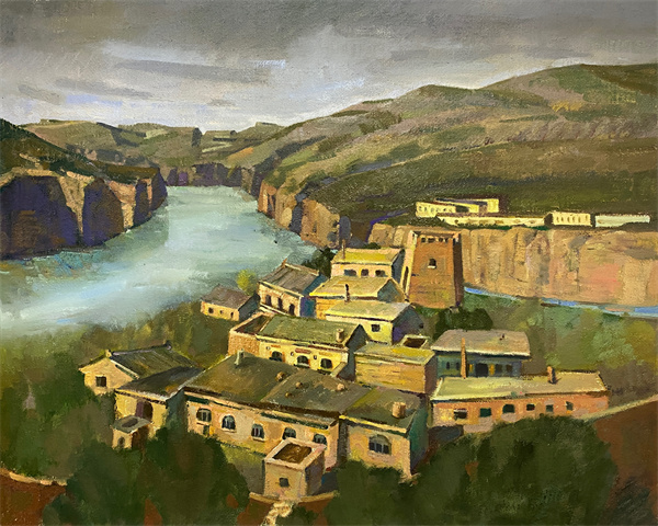 1684904137214427.jpg 王海娟 《黄河边的古村落》80×100cm,指导教师:李明举.jpg
